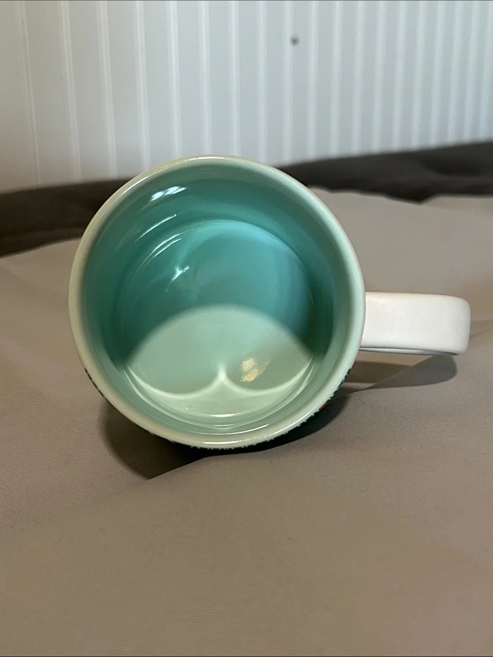 Starbucks White Ceramic Logo Mug w/ beautiful teal & rose gold accent mermaid - Picture 4 of 10